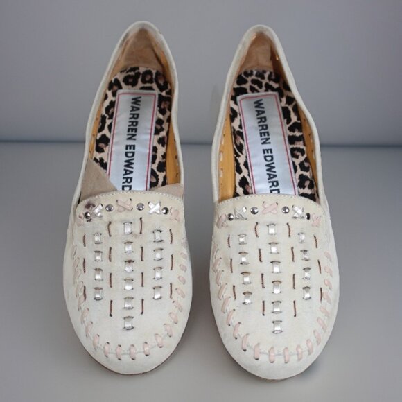 Warren Edwards Women's Suede Leather Size 9 Slip On Shoes Loafers Flat Moccasin - Picture 2 of 11